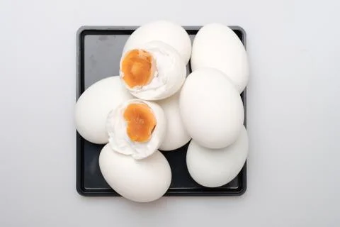 Isolated top view group of salted duck egg Stock Photos