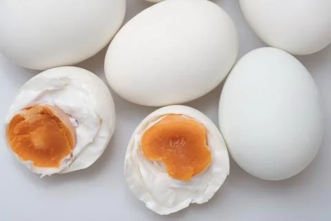 Isolated top view group of salted duck egg Stock Photos
