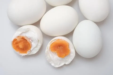 Isolated top view group of salted duck egg Stock Photos