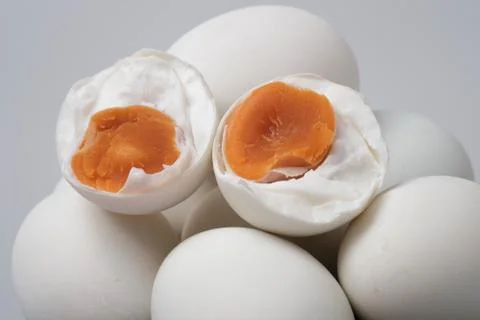 Isolated top view group of salted duck egg Stock Photos