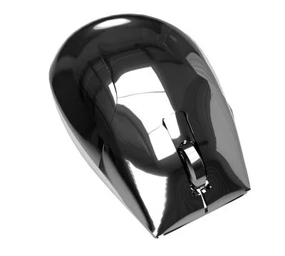 Isolated Top View of Metallic Mouse on White Background, 3D illustration. Stock Illustration