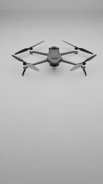 Isolated top view render of quadcopter drone on white Stock Illustration