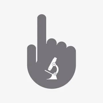 Isolated touching hand with  a microscope icon Stock Illustration