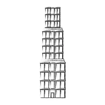 Isolated tower building design Ilustración de archivo