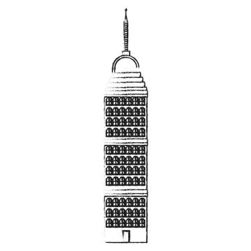 Isolated tower building design Ilustración de archivo