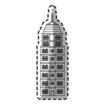 Isolated tower building design Ilustración de archivo