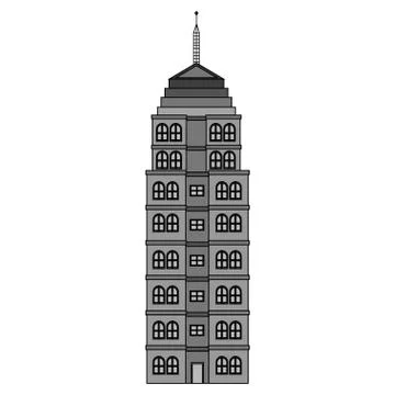 Isolated tower building design Ilustración de archivo