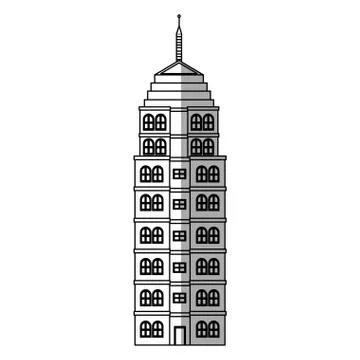 Isolated tower building design Ilustración de archivo