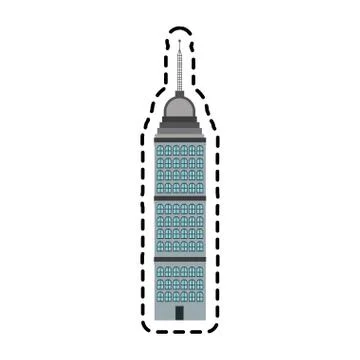 Isolated tower building design Ilustración de archivo