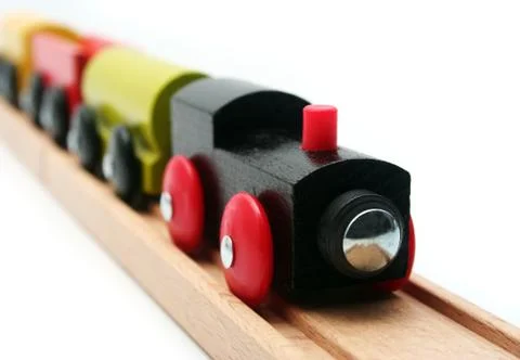 Isolated toy train Foto stock