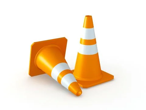 Isolated traffic cones Stock Illustration