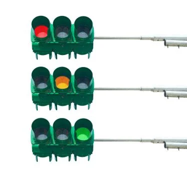 Isolated traffic light Stockfoto's