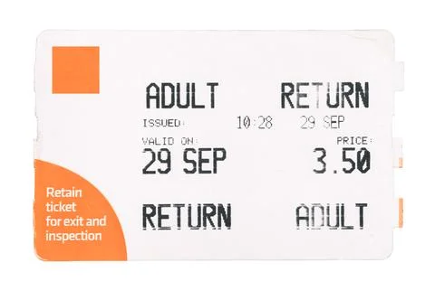 Isolated Train Ticket Stock-Fotos