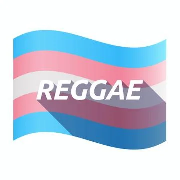 Isolated transgender flag with    the text REGGAE Stock Illustration