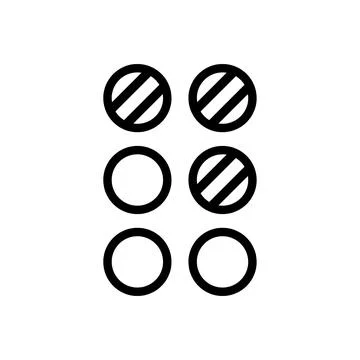 Isolated on transparent background black circle icons with diagonal stripes 스톡 일러스트