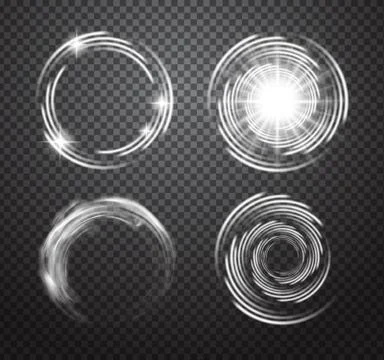 Isolated transparent glowing light effects set Stock Illustration