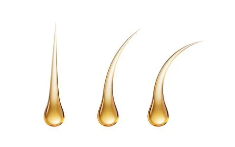 Isolated transparent hair elements, 3d rendering. Stock Illustration