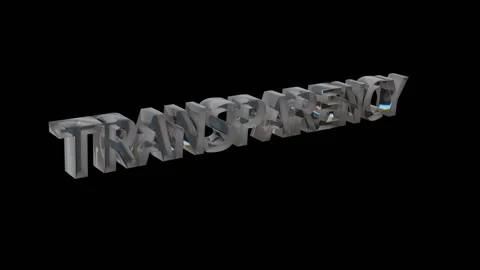 Isolated transparent rotating 3d Transparency word block on black Stock Footage 234667832