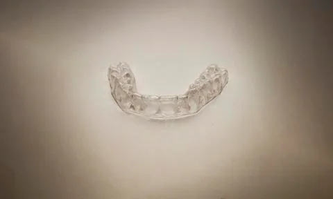 Isolated transparent teeth prosthesis over white for deisgn Stock-Fotos