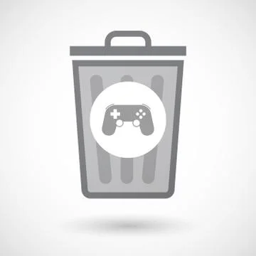 Isolated trash can icon with  a game pad Stock-Illustration