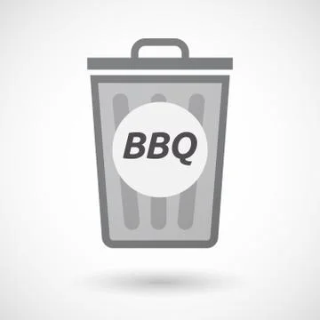 Isolated trashcan with    the text BBQ Stock Illustration