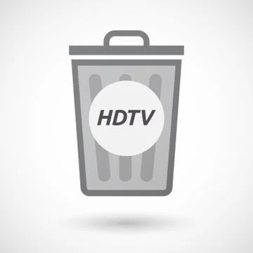 Isolated trashcan with    the text HDTV Stock Illustration