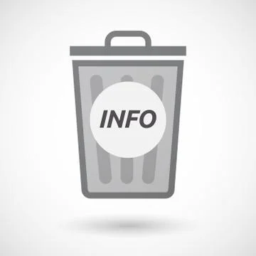 Isolated trashcan with    the text INFO Stock Illustration