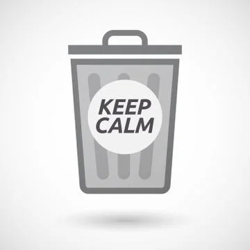Isolated trashcan with    the text KEEP CALM Stock Illustration