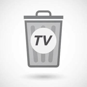 Isolated trashcan with    the text TV Stock Illustration