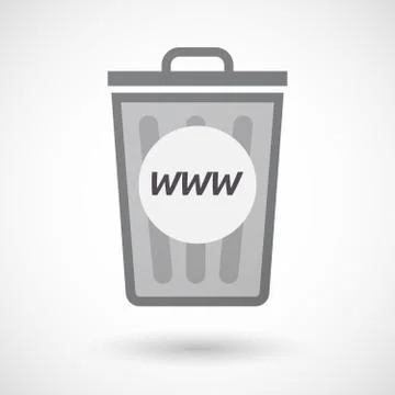 Isolated trashcan with    the text WWW Stock Illustration