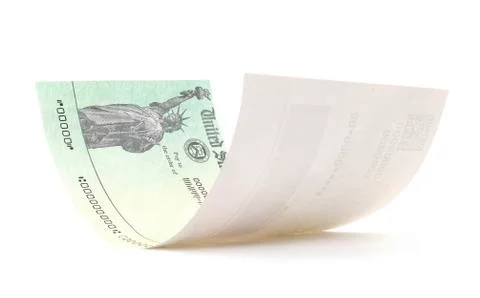 Isolated Treasury Check Fotos de archivo