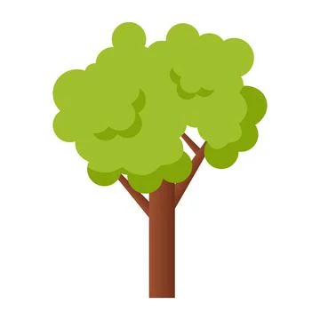 Isolated tree. Flat vector illustration. Illustrazione stock