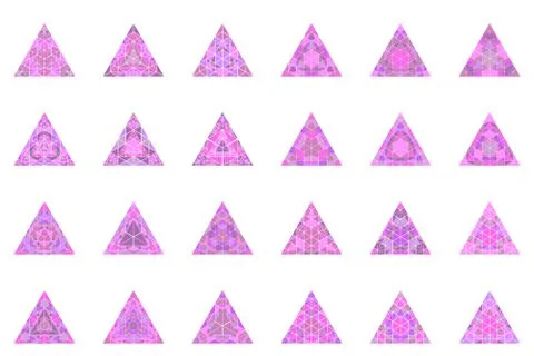 Isolated triangle pyramid symbol template set set Ilustração Stock