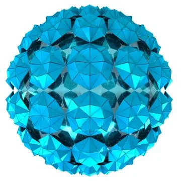Isolated triangulated blue snowflake sphere study wallpaper illustration Stock Illustration