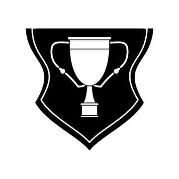 Isolated trophy cup inside shield design Stock Illustration