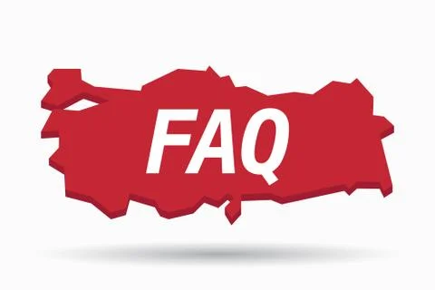 Isolated Turkey map with    the text FAQ Stock Illustration
