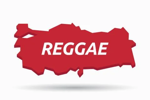 Isolated Turkey map with    the text REGGAE Stock Illustration