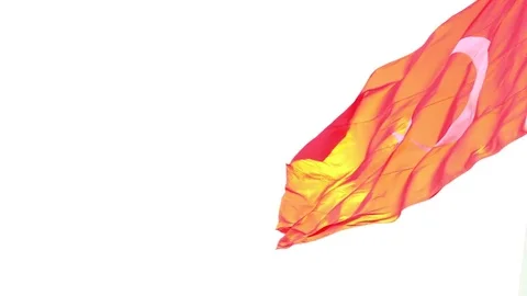 Isolated turkish flag rippling Stock Footage 77171516