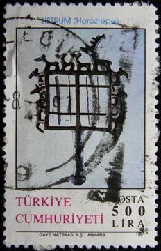 Isolated Turkish Stamp Stock Photos