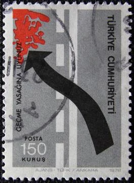 Isolated Turkish Stamp Stock Photos