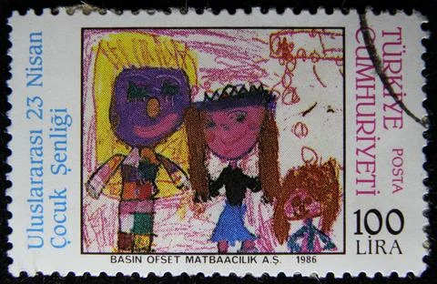 Isolated Turkish Stamp Stock Photos