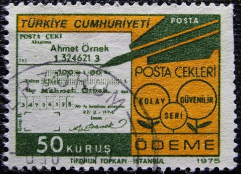 Isolated Turkish Stamp Stock Photos