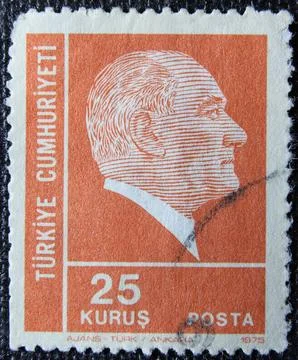 Isolated Turkish Stamp Stock Photos