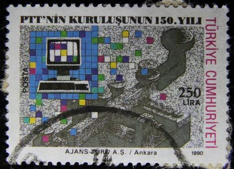 Isolated Turkish Stamp Stock Photos