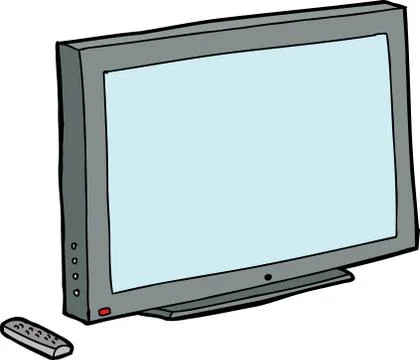 Isolated tv with remote Ilustração Stock