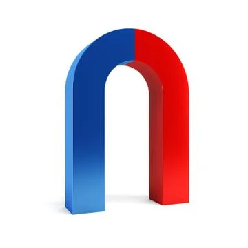 Isolated two-colored magnet Stock Illustration