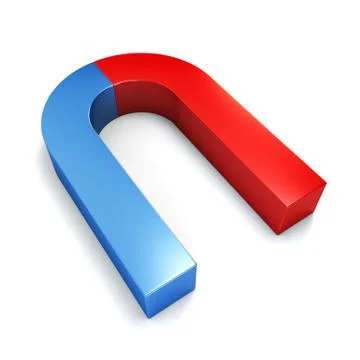 Isolated two-colored magnet Stock Illustration