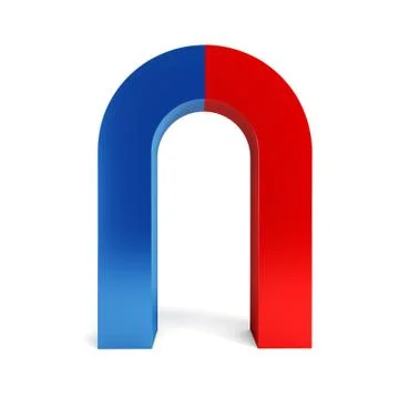 Isolated two-colored magnet Stock Illustration