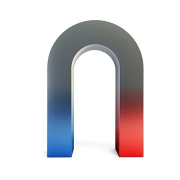 Isolated two-colored magnet Stock Illustration