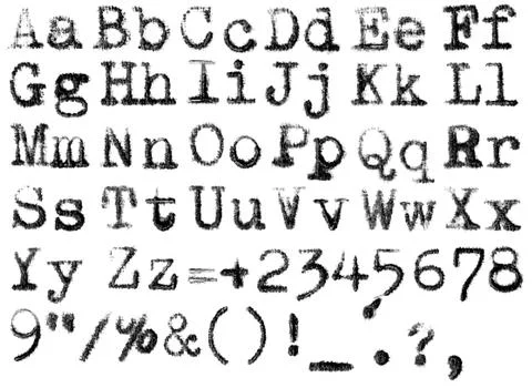 Isolated typewriter alphabet Stock Illustration